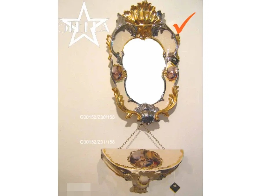 obrazek 1 Dekoracyjne ceramiczne lustro ze złotem i platyną