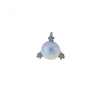 Picture Luxurious pendant with an 8mm pearl. and three zircons