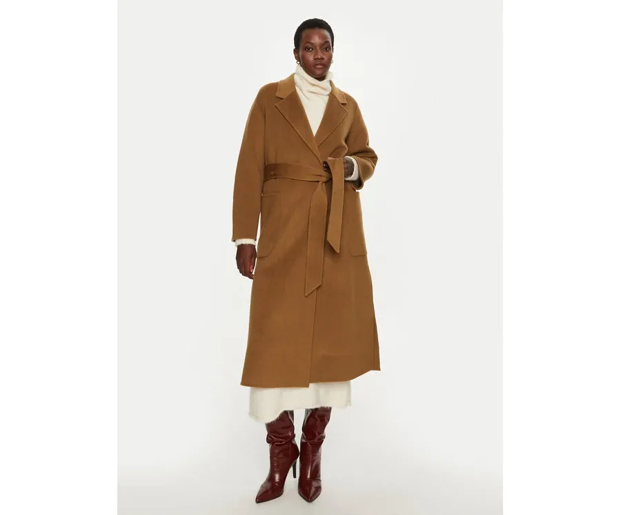 obrazek 1 IVY OAK Płaszcz wełniany Celia IO111046 Brązowy Loose Fit
