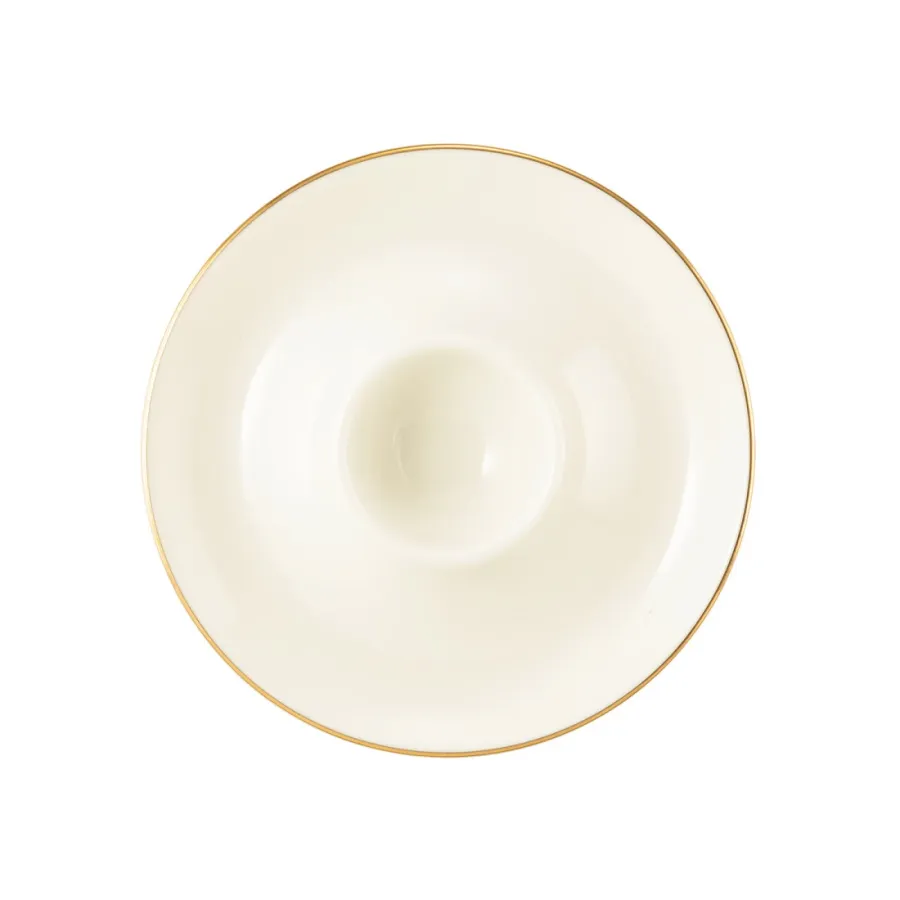 obrazek 2 Luksusowy porcelanowy talerzyk do jajek ze złotym obrzeżem - Seltmann Weiden
