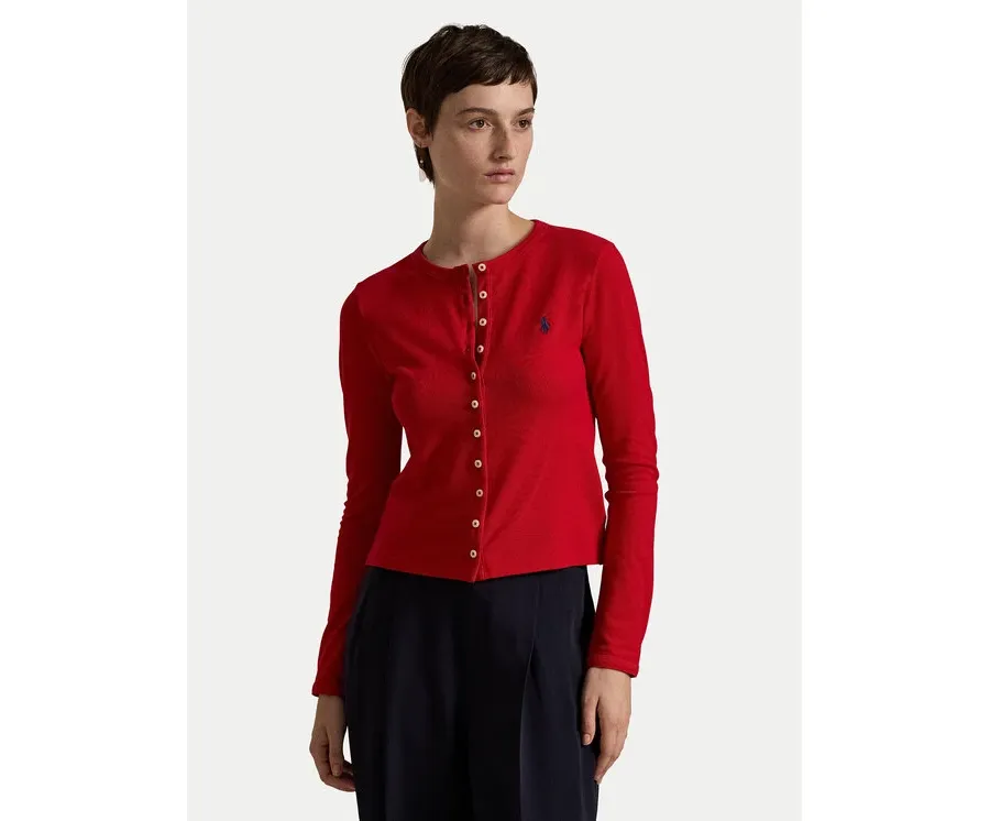 obrazek 1 Polo Ralph Lauren Kardigan 211941175006 Czerwony Slim Fit