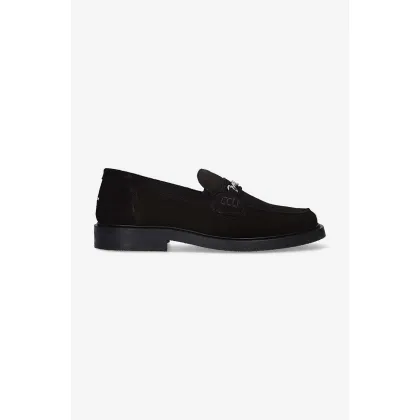 Zdjęcie Filling Pieces mokasyny zamszowe Loafer Suede kolor czarny na płaskim obcasie 44222791861-1861
