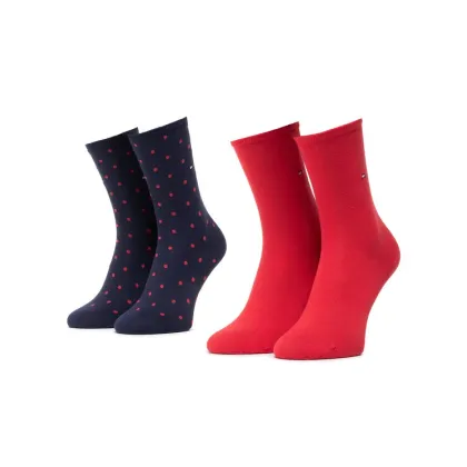 Zdjęcie Tommy Hilfiger Zestaw 2 par wysokich skarpet damskich 100001493 Granatowy