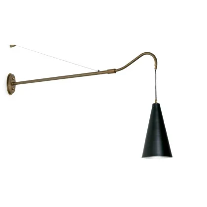 Zdjęcie Luksusowa, mosiężna lampa na ścianę z wysuwanym ramieniem