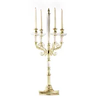 Picture Candelabra with cast brass and crystal elements - Il Paralume Marina