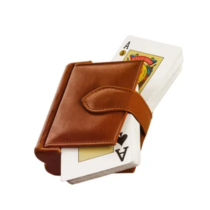 Picture A set of two decks of cards in a leather case - Absolute Breton