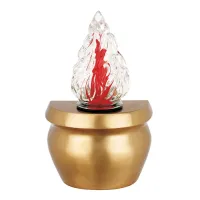 Picture Electric bronze votive lamp for tombstones - height 19 cm