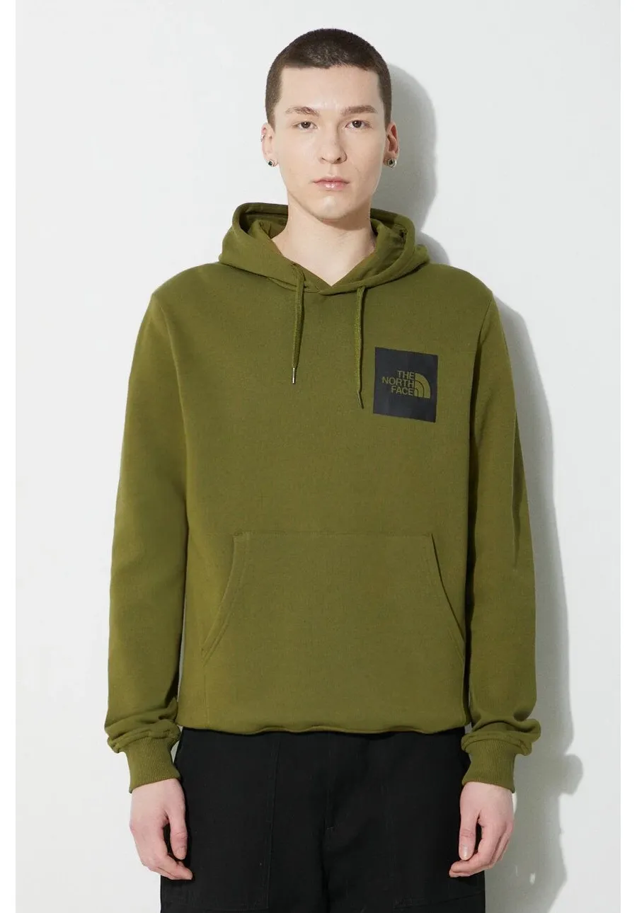 obrazek 1 The North Face bluza bawełniana M Fine Hoodie męska kolor zielony z kapturem z nadrukiem NF0A5ICXPIB1