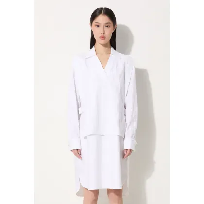 Zdjęcie Kenzo sukienka bawełniana Oxford Knee Shirting Dress kolor biały mini prosta FE62RO2919LO.01
