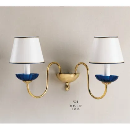 Zdjęcie Lampa ścienna z dwoma światłami ze szkła Murano ze stożkowymi kloszami - Il Paralume Marina