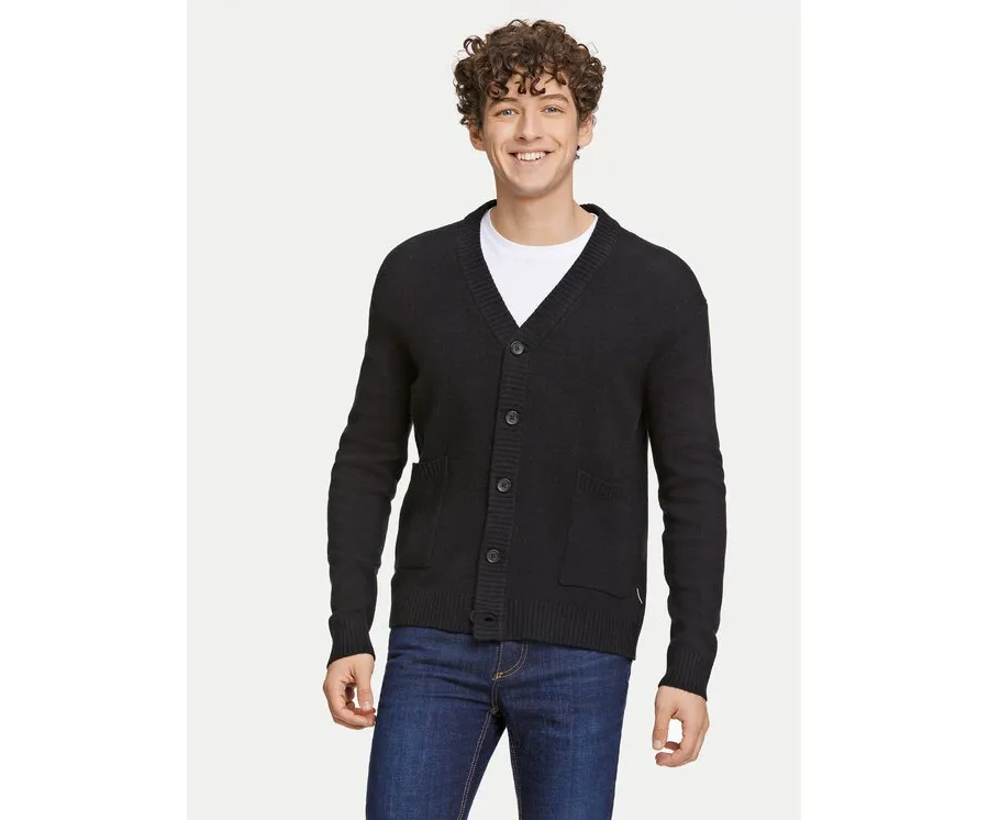 obrazek 1 Lindbergh Kardigan 30-800223 Czarny Comfort Fit