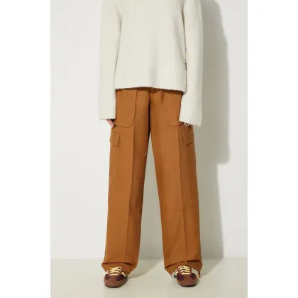 Zdjęcie Columbia spodnie Brea Falls damskie kolor brązowy szerokie high waist 2086041