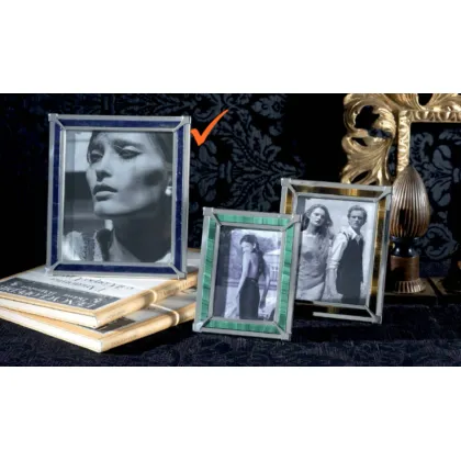 Picture Elegant photo frame made of lapislazzuli and silver