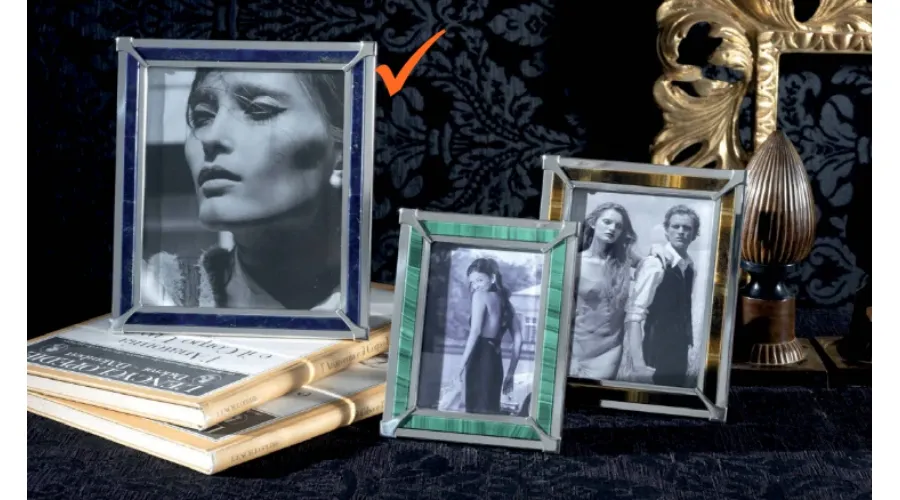 obrazek 1 Elegancka ramka na zdjęcia z  lapislazzuli i srebra