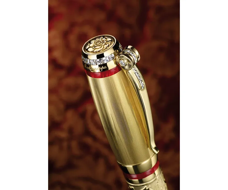 picture 2 Royal Gold/Celluloid/Diamonds Fountain Pen - Traviata - Serie Emozioni in Musica