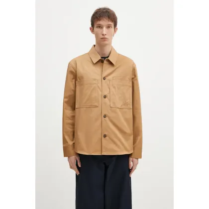 Zdjęcie Maison Kitsuné kurtka koszulowa Overshirt kolor beżowy przejściowa oversize MM00401WW0078