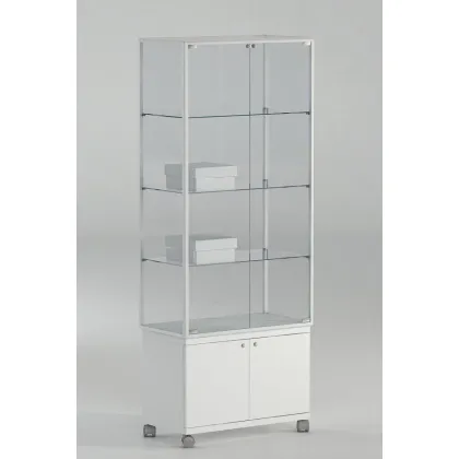 Picture Classic high display cabinet with a cabinet and three adjustable shelves