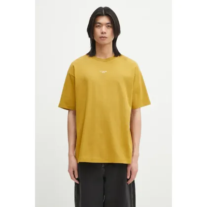 Zdjęcie Drôle de Monsieur t-shirt bawełniany Le T-Shirt Slogan Classique męski kolor zielony gładki G-TS202-CO002-MS