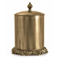 Zdjęcie Ekskluzywny kosz na śmieci z mosiądzu z pokrywą i stylową gałką do łazienki – 3SC