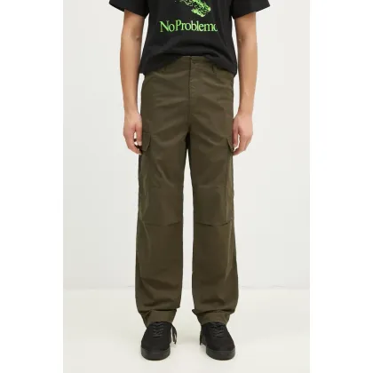 Zdjęcie Carhartt WIP spodnie bawełniane Regular Cargo Pant kolor zielony proste I032467.6302