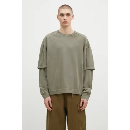 Zdjęcie DARKPARK longsleeve bawełniany Theo kolor zielony gładki MJE08.JTS01.W615