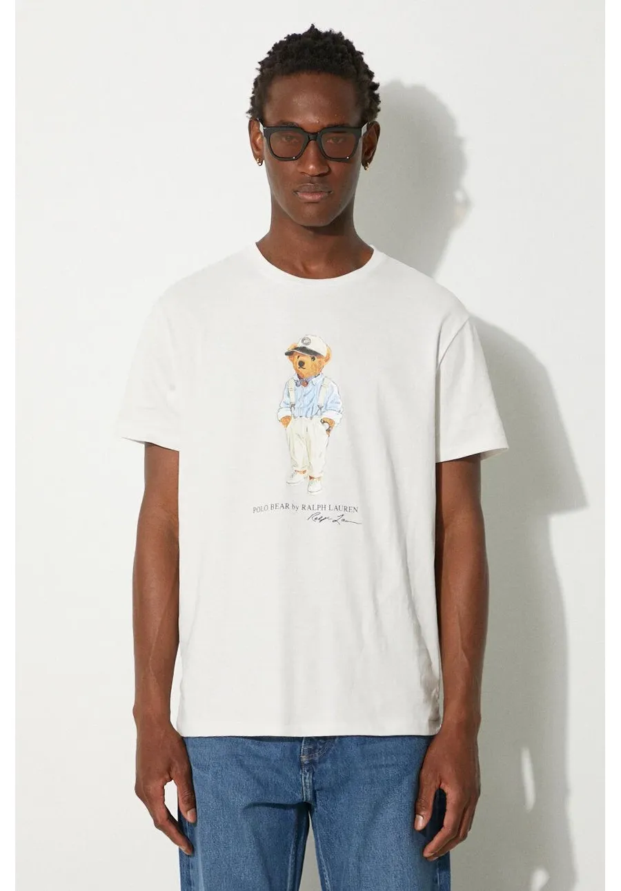 obrazek 1 Polo Ralph Lauren t-shirt bawełniany męski kolor biały z nadrukiem