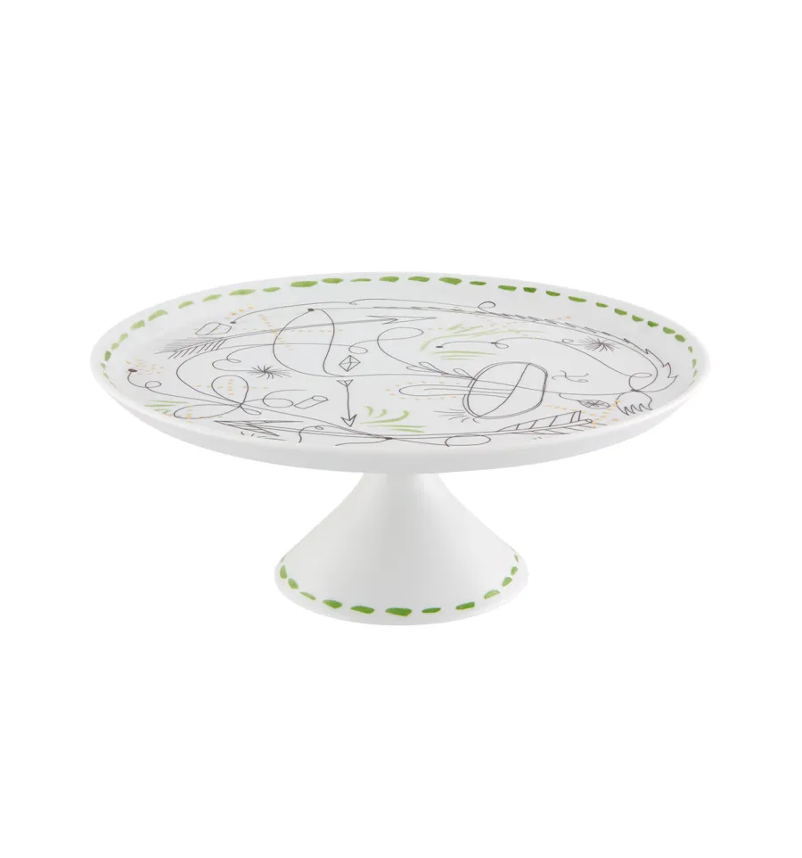 obrazek 1 Porcelanowa patera na ciasto Folkifunki z ekspresyjnym wzorem - Vista Alegre