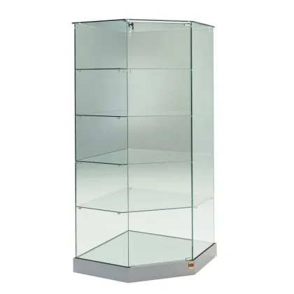 Picture A corner display case for a unique store