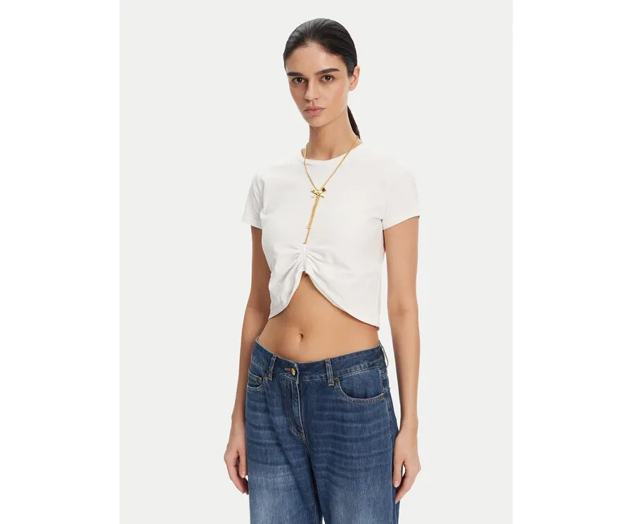 obrazek 1 Elisabetta Franchi T-Shirt MA-006-51E2 Biały Regular Fit