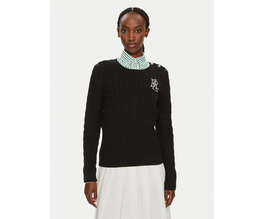 obrazek 1 Lauren Ralph Lauren Sweter 200932223001 Czarny Slim Fit LAUREN RALPH LAUREN