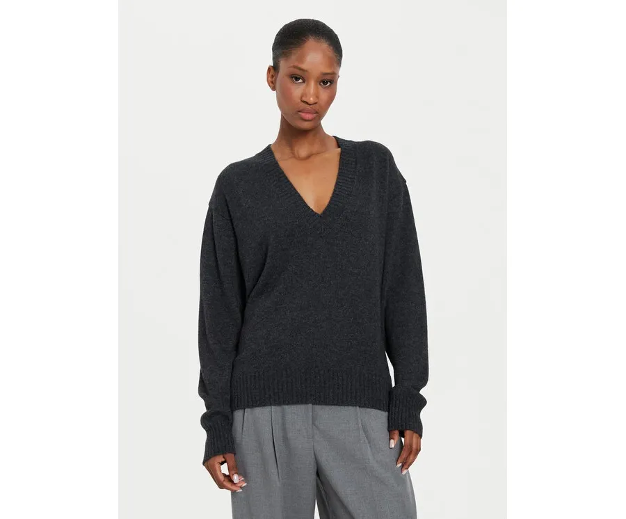 obrazek 1 Kontatto Sweter 3M0177 Szary Regular Fit