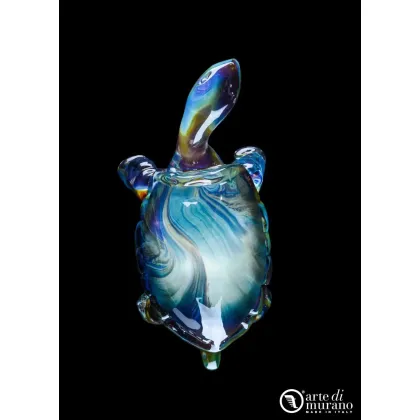 Zdjęcie Designerska rzeźba żółw w chalcedonie ze szkła Murano rozmiar s