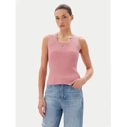 Zdjęcie Tommy Jeans Top Essential DW0DW20673 Różowy Slim Fit
