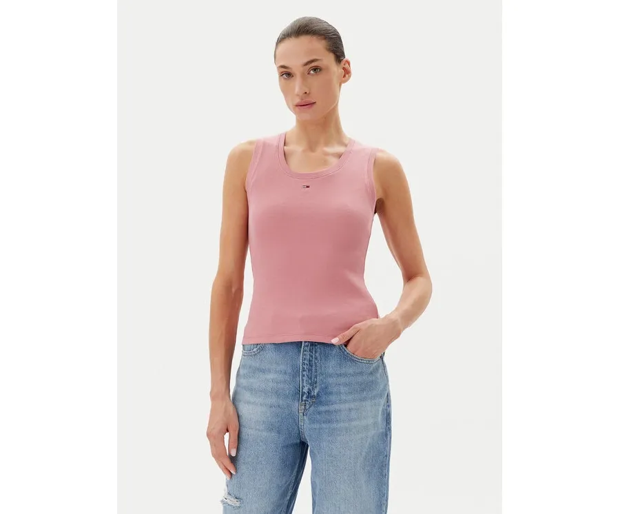 obrazek 1 Tommy Jeans Top Essential DW0DW20673 Różowy Slim Fit