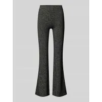 Zdjęcie Spodnie rozszerzane z elastycznym pasem i błyszczącą nicią model ‘ROMA’