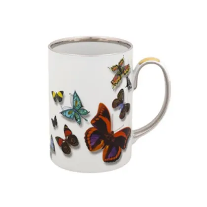 Zdjęcie Biały porcelanowy kubek z dekoracyjnym motywem motyli - Vista Alegre