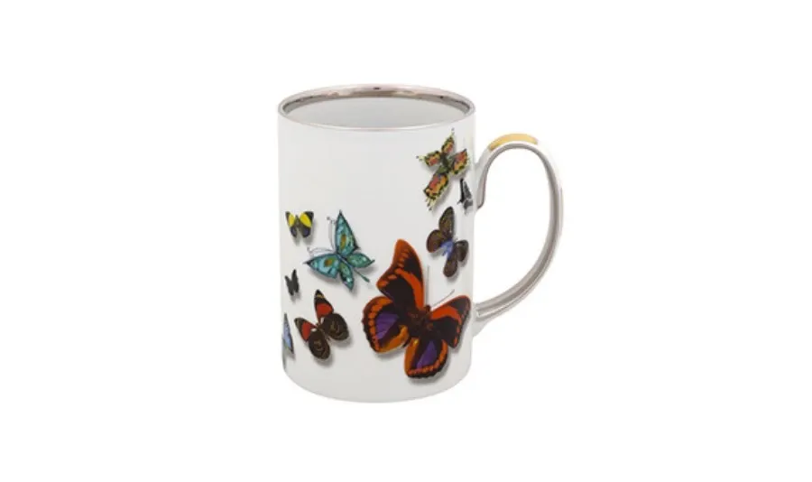obrazek 1 Biały porcelanowy kubek z dekoracyjnym motywem motyli - Vista Alegre