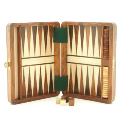 Zdjęcie Gra backgammon drewniana, składana 20x15x4 cm