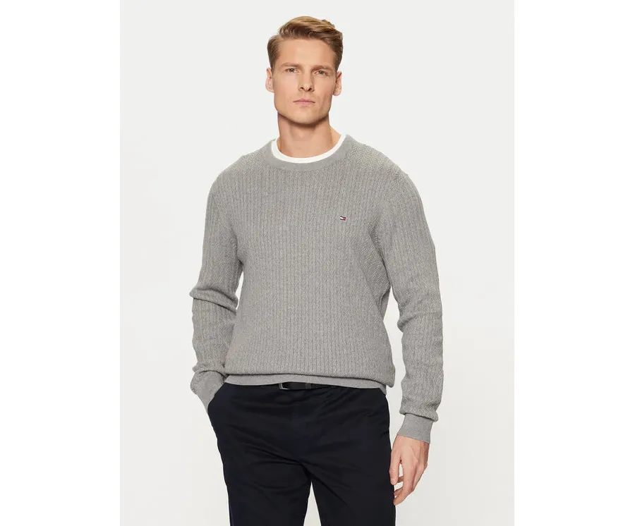 obrazek 1 Tommy Hilfiger Sweter MW0MW37400 Szary Slim Fit