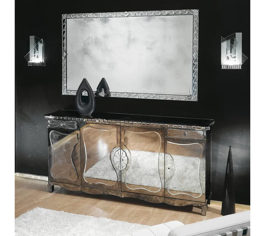 prostokątne lustro na ściane prestiż w stylu art deco