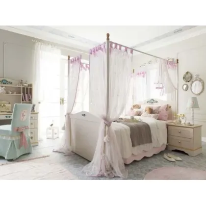 Zdjęcie Ekskluzywne łóżko z baldachimem do dziewczęcego pokoju - Cilek