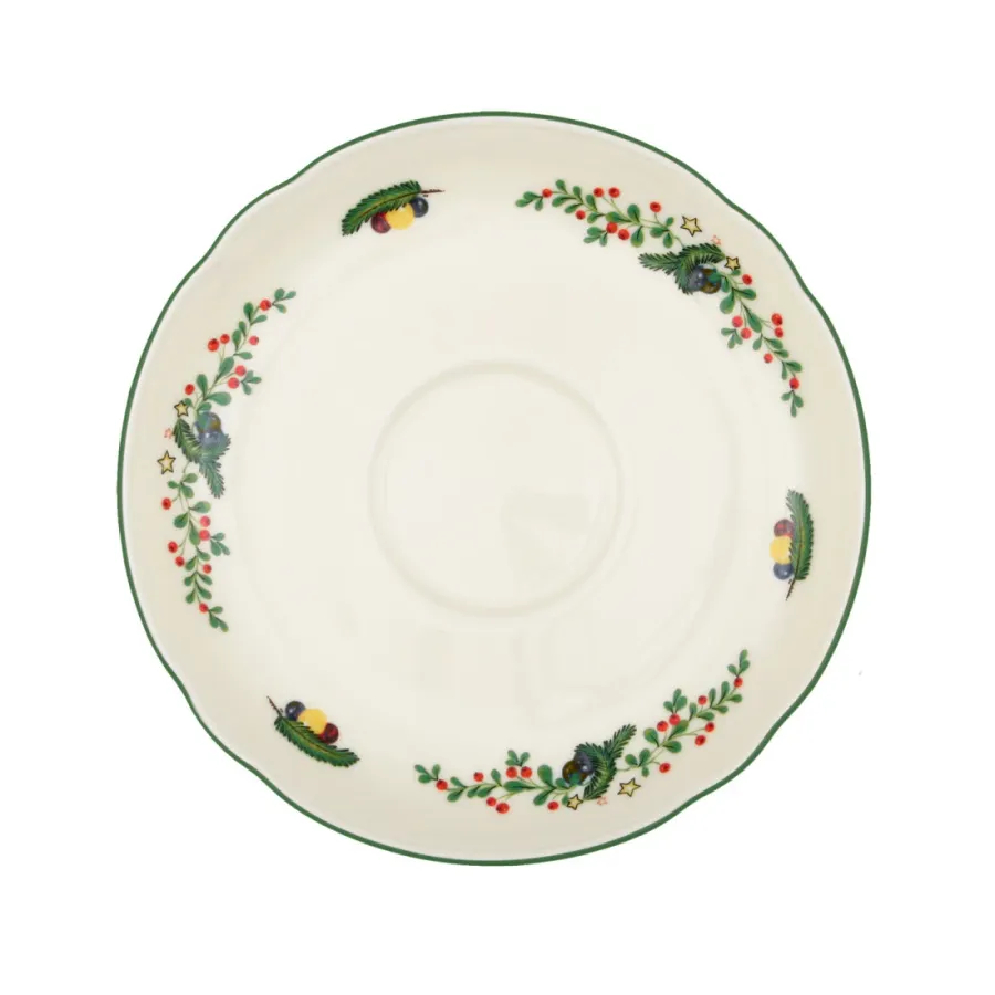 obrazek 1 Mały porcelanowy spodek 15 cm zdobiony świątecznym motywem - Seltmann Weiden