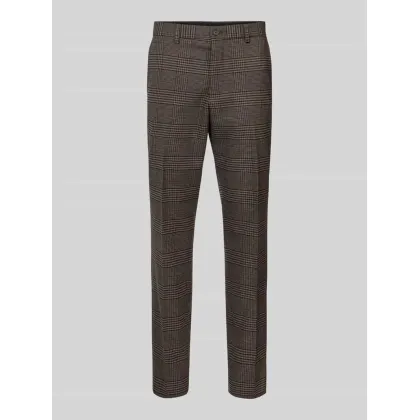 Zdjęcie Spodnie do garnituru o kroju slim fit z flaneli ze wzorem w kratę model ‘S.O PURE’