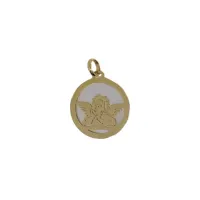 Picture Angel medallion with round mother of pearl, diameter 17 mm.