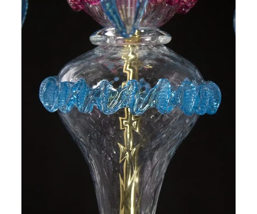 obrazek 7 Prestiżowa lampa na stół lub biurko wykonana ręcznie ze szkła murano