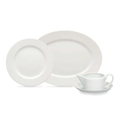 Zdjęcie Duży porcelanowy zestaw obiadowy Cesta z kolekcji inspirowanej tradycją portugalskiego koszykarstwa - Vista Alegre