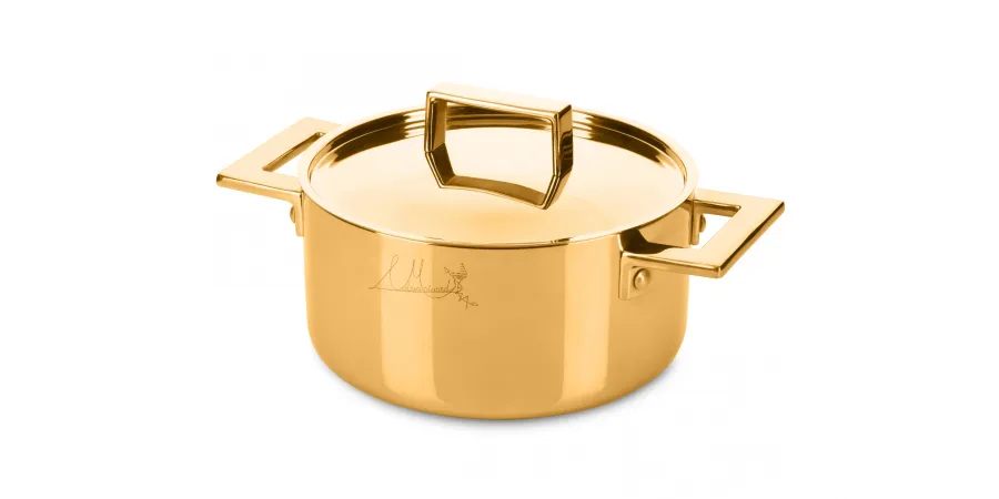 obrazek 1 Stylowy włoski duży garnek 18 cm ze stali nierdzewnej