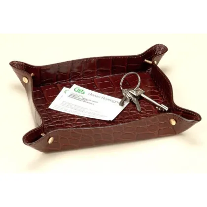 Picture Unique leather tray/container for small items - Italian product