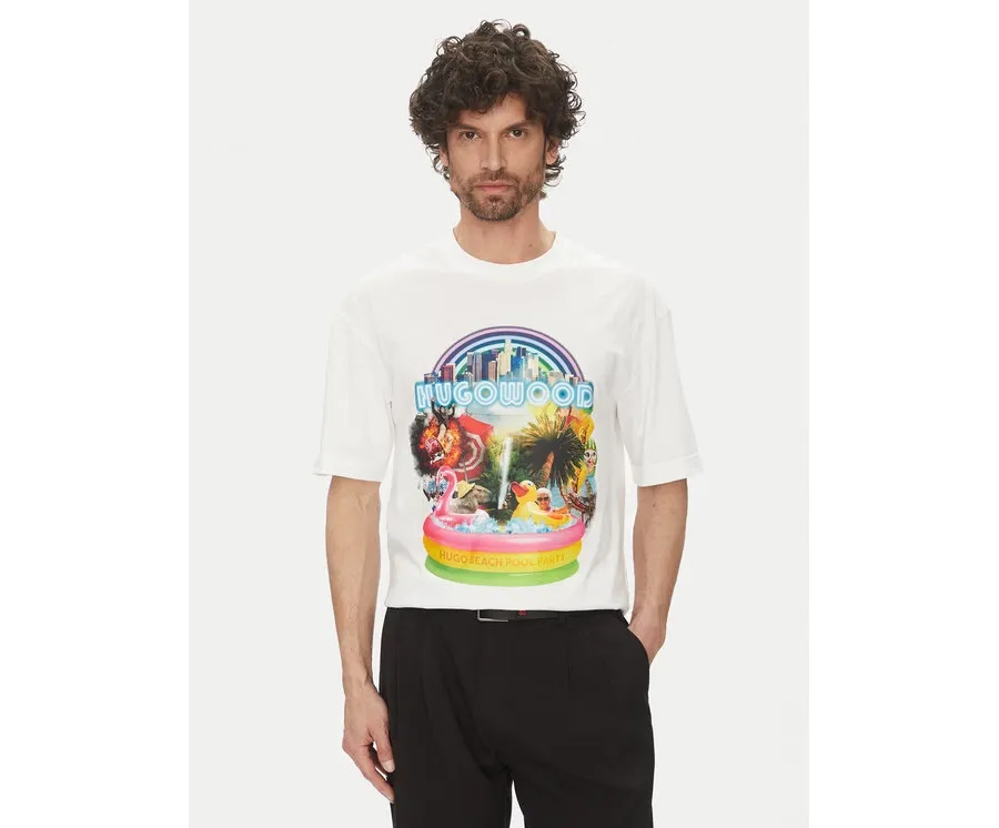 obrazek 1 HUGO T-Shirt Duwood 50538512 Biały Relaxed Fit