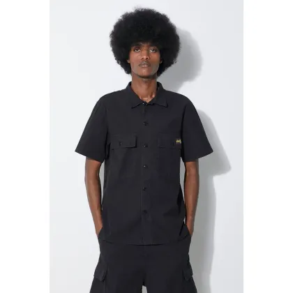Zdjęcie Stan Ray koszula bawełniana Cpo Short Sleeve męska kolor czarny slim z kołnierzykiem klasycznym SS2401963